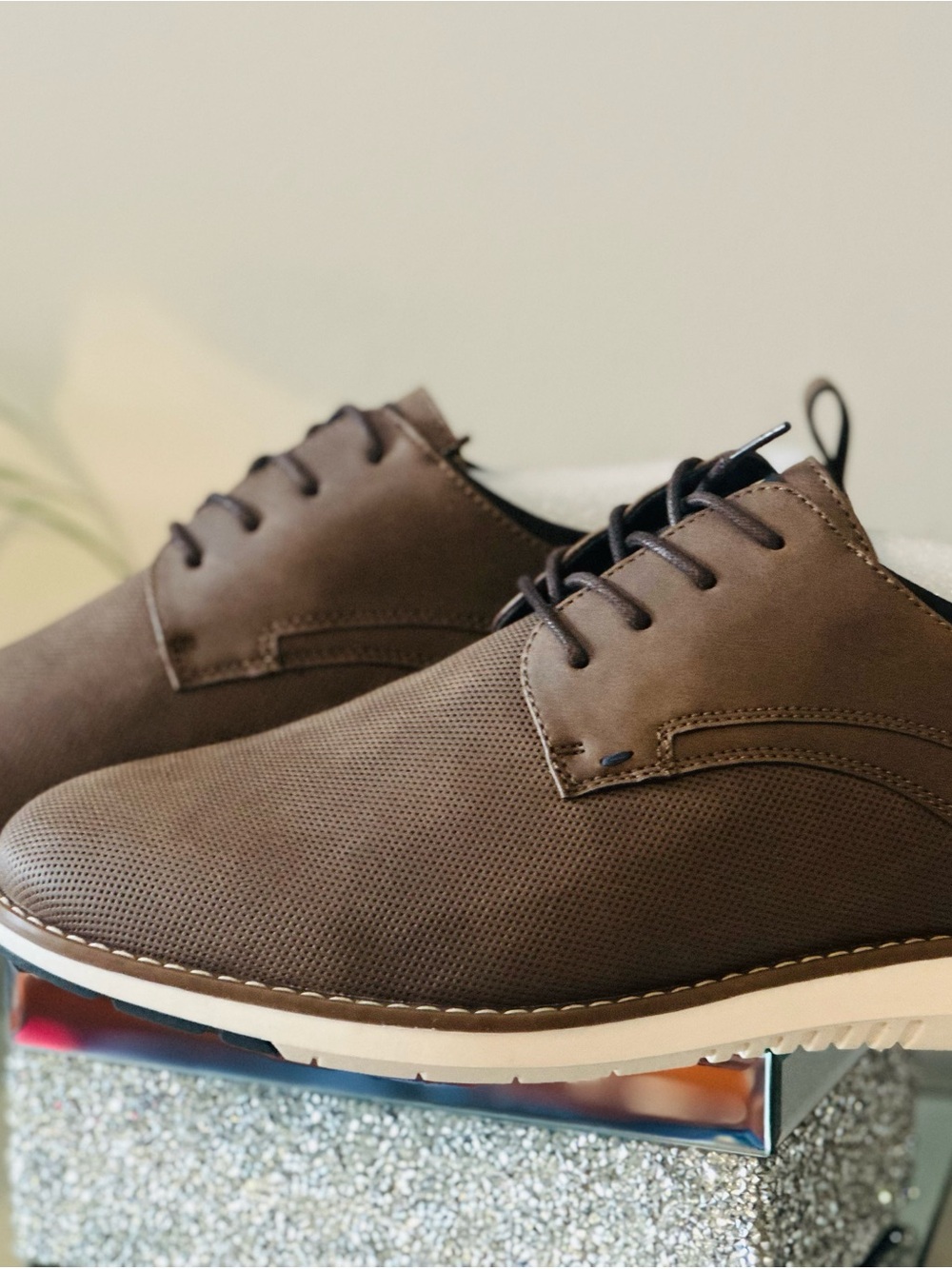 Decarsdz Men's Brown Casual Lace-Up Oxford Shoes